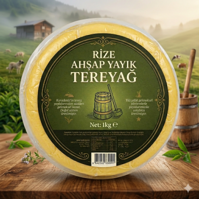 RİZE Ahşap Yayık Tereyağı 1 kg.